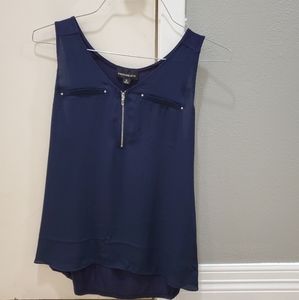 Lighton zip detail mixed material blouse